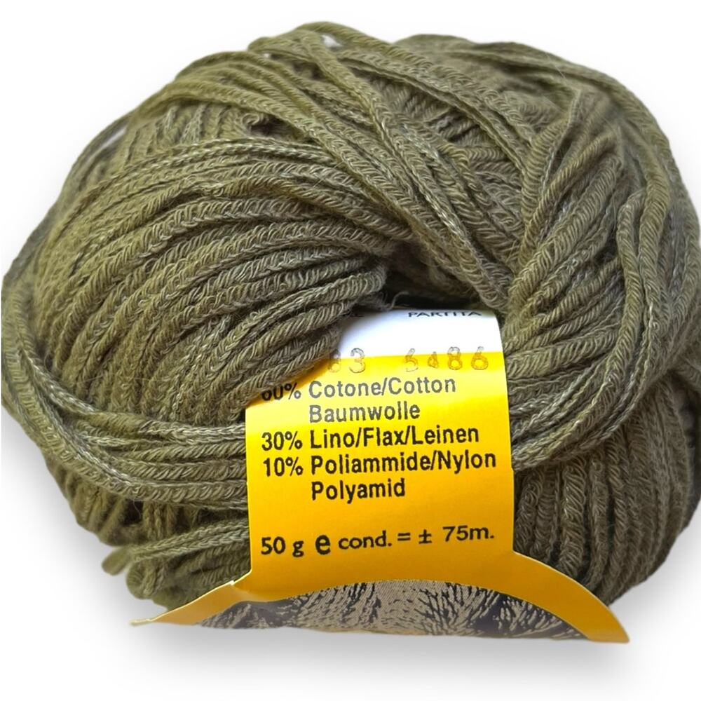 2 Skeins FB Assisi by Bertagna Filati  Cotton Linen Italian Yarn 🧶 #2783 green - Picture 4 of 7